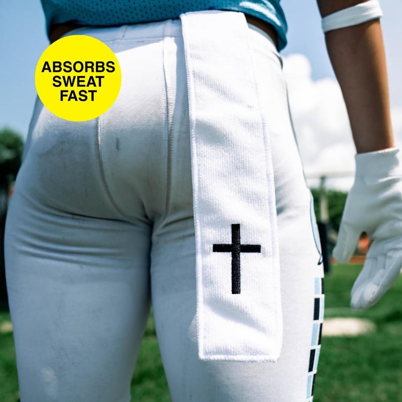 SLEEFS Faith Cross White Thin Football Towel - Image 1